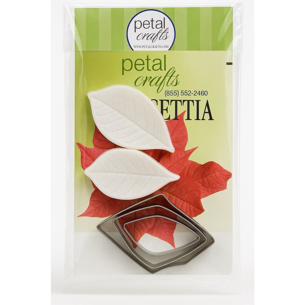 PetalCraft Poinsettia Cutter & Veiner Set – 3 Cutters + Silicone Veiner + Guide